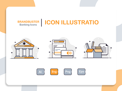 Illustrative icons bank icon credit card documents icon design icon set iconography illustraion illustration payout vector