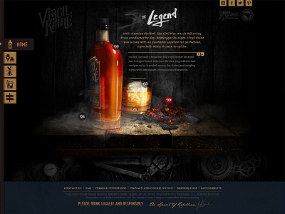 VK Website WIP bottle bourbon comite dark icons liquor railway steam engine train website whiskey