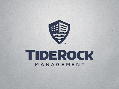 TideRock Logo Positive bold branding building contract identity logo new hampshire ocean property real estate shield typographic