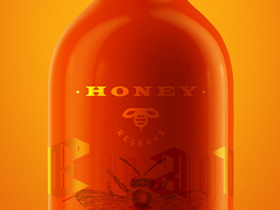 honey reserve bee bottle bourbon evan williams gold honey logotype packaging reserve whiskey