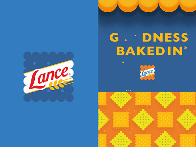 baked goodness ya'll baked cheese crackers identity lance logo pattern sandwhiches