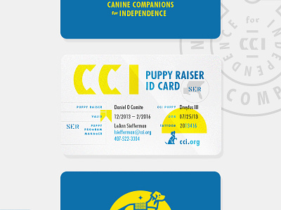 CCI ID Cards assistance dog canine card cci companion dog guide dog id independence license service dog southeast