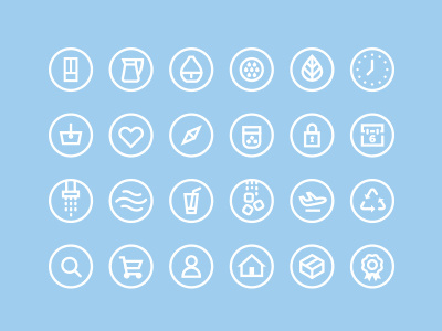 ED UI Icons checkout clean drop faucet filter ice cube icons line art mobile pitcher ui water