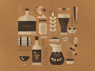 SYT Illustration beer brewery honey hops illustration moonshine satisfy thirst shine tap tea wheat wine