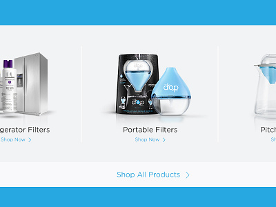 MegaDrop Product Navigation clean everydrop filter mobile portable ui water web