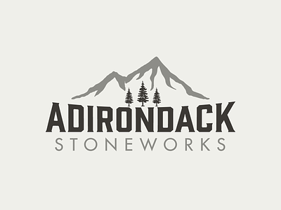 Adirondack Stoneworks Logo adirondacks branding identity lake placid logo logo design mountain typography