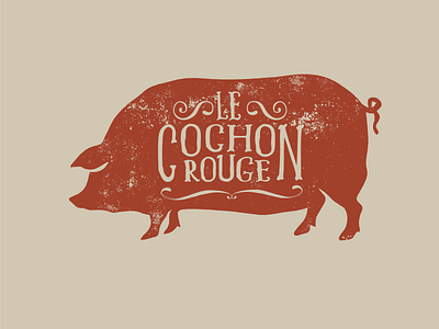 Le Cochon Rouge Logo branding design identity illustration logo logo design typography