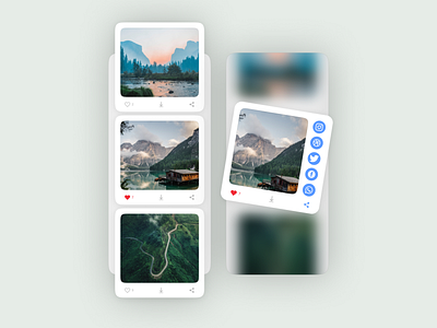 Social Share - DailyUI 010 010 app blur daily ui design rounded share social ui