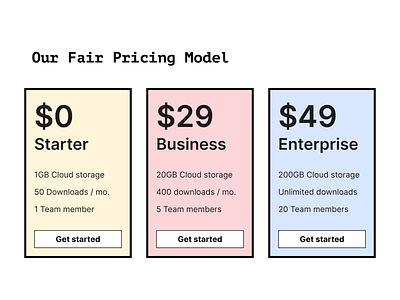 Pricing - DailyUI 030 030 daily ui design flat minimal price pricing sharp ui