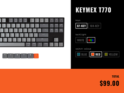 Customise Product - DailyUI 033 033 customizable customized daily ui design mechanical keyboard retro design shop ui