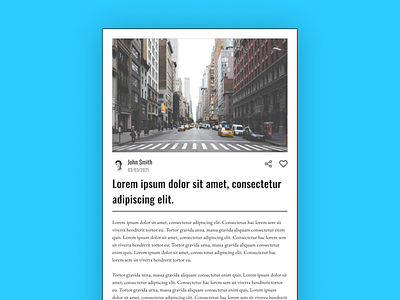 Blog Post - DailyUI 035 035 blog blog post classic daily ui design minimal news