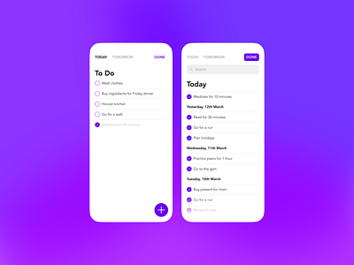 To Do List - DailyUI 042 042 app daily ui design flat minimal to do to do app to do list ui