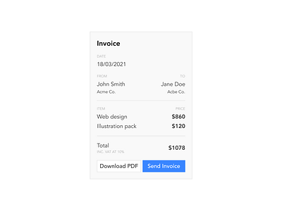 Invoice - DailyUI 046 046 daily ui design invoice minimal ui