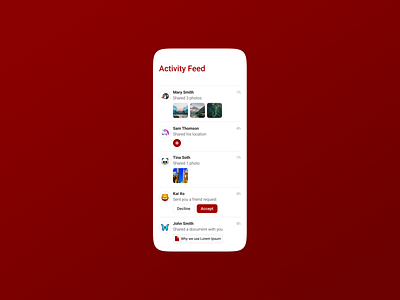 Activity Feed - DailyUI 047 047 activity feed app daily ui design minimal notifications ui