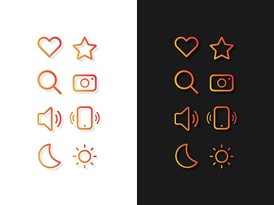 Icon Set - DailyUI 055 055 branding daily ui dark mode design gradient icon icon set logo vector