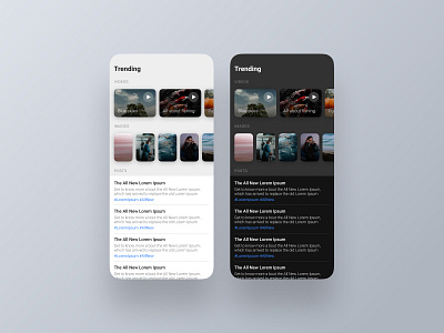 Trending - DailyUI 069 069 app daily ui dark mode design minimal trending trending ui ui