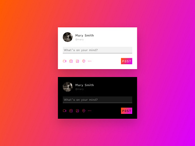 Status Update - DailyUI 081 081 daily ui dark mode design gradient minimal post status status update ui web