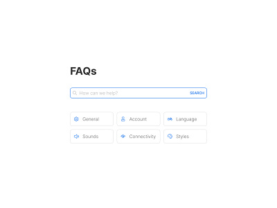 FAQs - DailyUI 092 092 daily ui design faq faqs frequently asked questions light minimal search ui
