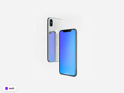 Free Floating iPhone X with Reflection Mockup