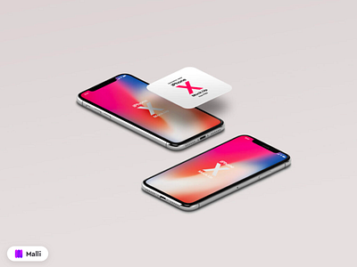 Isometric View iPhone X Mockup