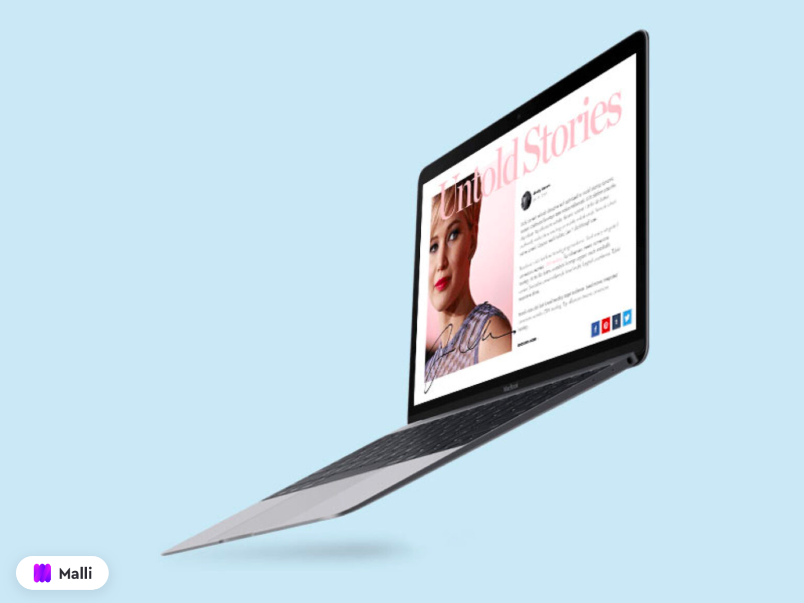 Download Free Flying MacBook Mockup by Malli on Dribbble