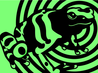 Poison Frog black frog lime neon poison dart frog spiral vector