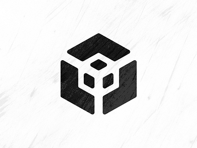 Logistical Cube black white black and white brand cube cubes grunge logistics logo mark