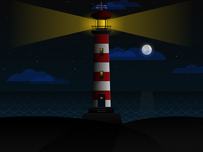 The Lighthouse dark gravit gravit designer gravitapp illustration light lighthouse sea vectors