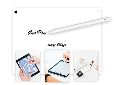 iOS Apple pencil design 3d minimalistic