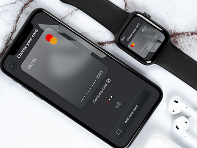 Santander NFC Mobile & Watch apple watch card design cards ui iphone minimalist neumorphism neumorphism ui nfc simple wearable wearables