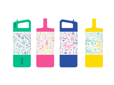 MiiR x Whole Foods Market - Kids Bottle illustration kids miir sea creatures under the sea water bottle whole foods market