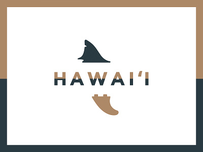 Hawaii Fin Logo hawaii illustration lettering logo shark surfing typography
