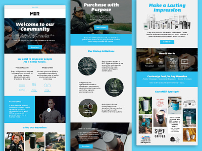 MiiR welcome series emails customer journey design ui ux welcome email