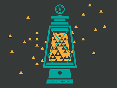 Glow Tee glow illustrator lantern mount hermon screen print triangles vector