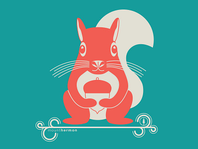 Squirrel Tee acorn illustrator mount hermon screenprinting squirrel