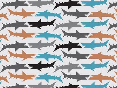 Sharkies Print chomp illustrator jaws pattern print sharks