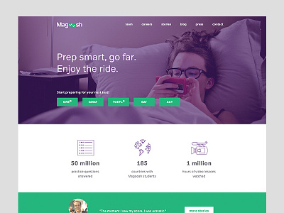 Magoosh website clean design by cosmic iconography magoosh simple ui web website