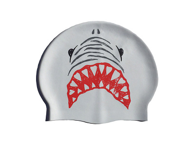 Shark Swim Cap great white illustration jaws shark swim cap swimming