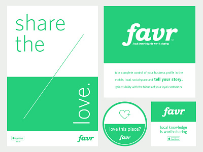 Favr Print Collateral favr green marketing poster print collateral sticker