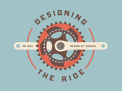 Designing The Ride bike crank set cycling illustration