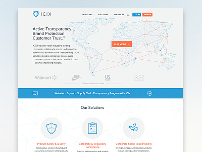 ICIX Homepage branding clean flat icix iconography network shield ui web design website