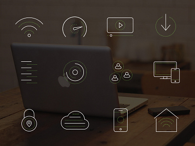 WiFi Icons iconography icons monoweight network security tech wifi