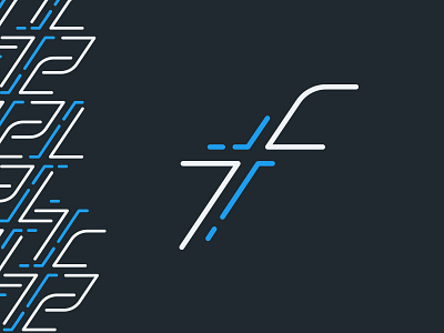 F branding connection fast future grid identity speed tech