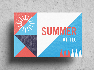 Summer at TLC – Postcard brand church identity logo print summer sun