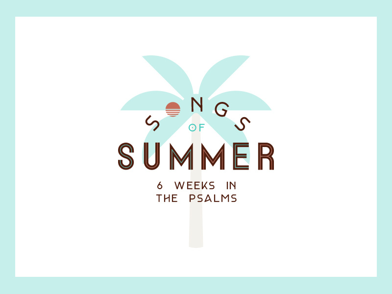 Song of Summer Lockup workmark typography retro logo identity brand church beach palm tree sun summer