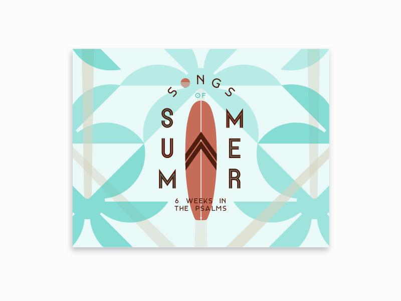 Song of Summer Postcard surf workmark typography retro logo identity brand church beach palm tree sun summer