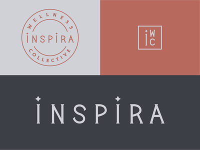 Inspira Wellness Collective // Brand Elements brand extension branding identity illustration inspira lettering logo typography wellness