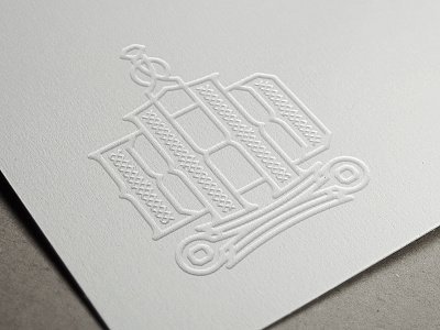 Wedding logo embossed mockup monogram paper print vintage wedding