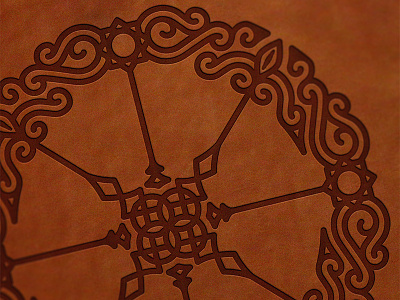 Frame Mock custom design decorative leather letter press medieval ornament