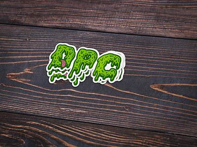 DPC Sticker crew dpc green lettering puke sick skateboarding sticker typography